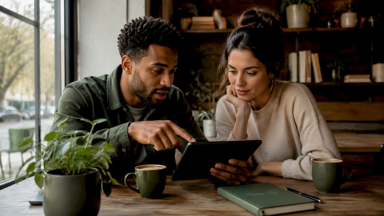 Two people discussing video software alternatives