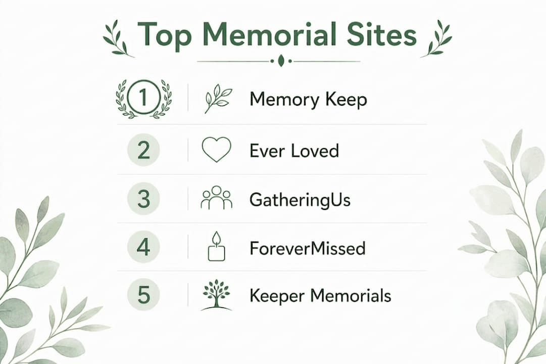 Infographic ranking best memorial websites 2026