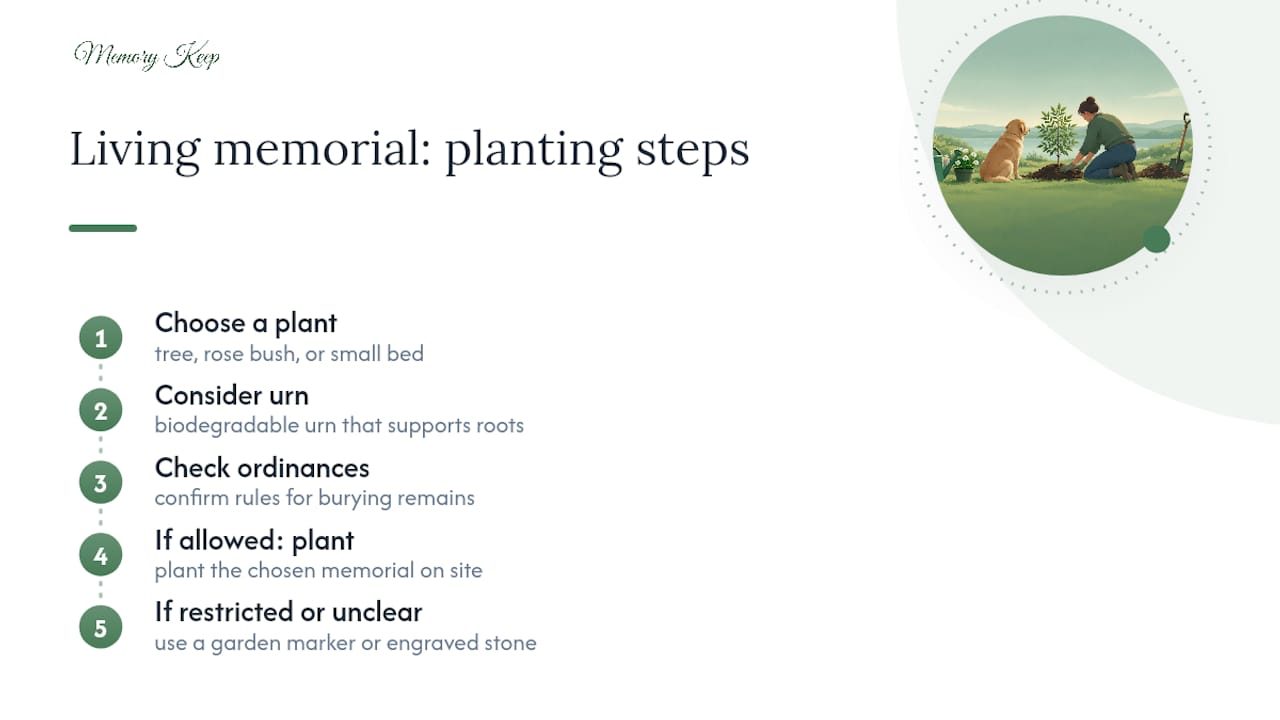 Decision path for pet memorial planting options