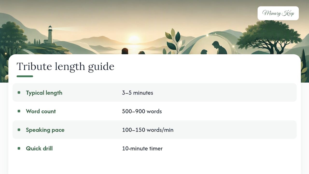 Diagram of tribute length vs speaking pace